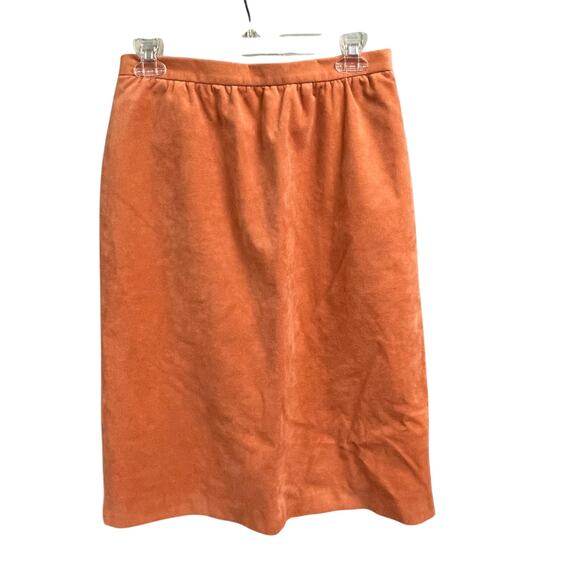 VTG UltraSuede Skirt Adolph Schuman for Lilli Ann Pencil Small Medium Orange - Picture 1 of 6